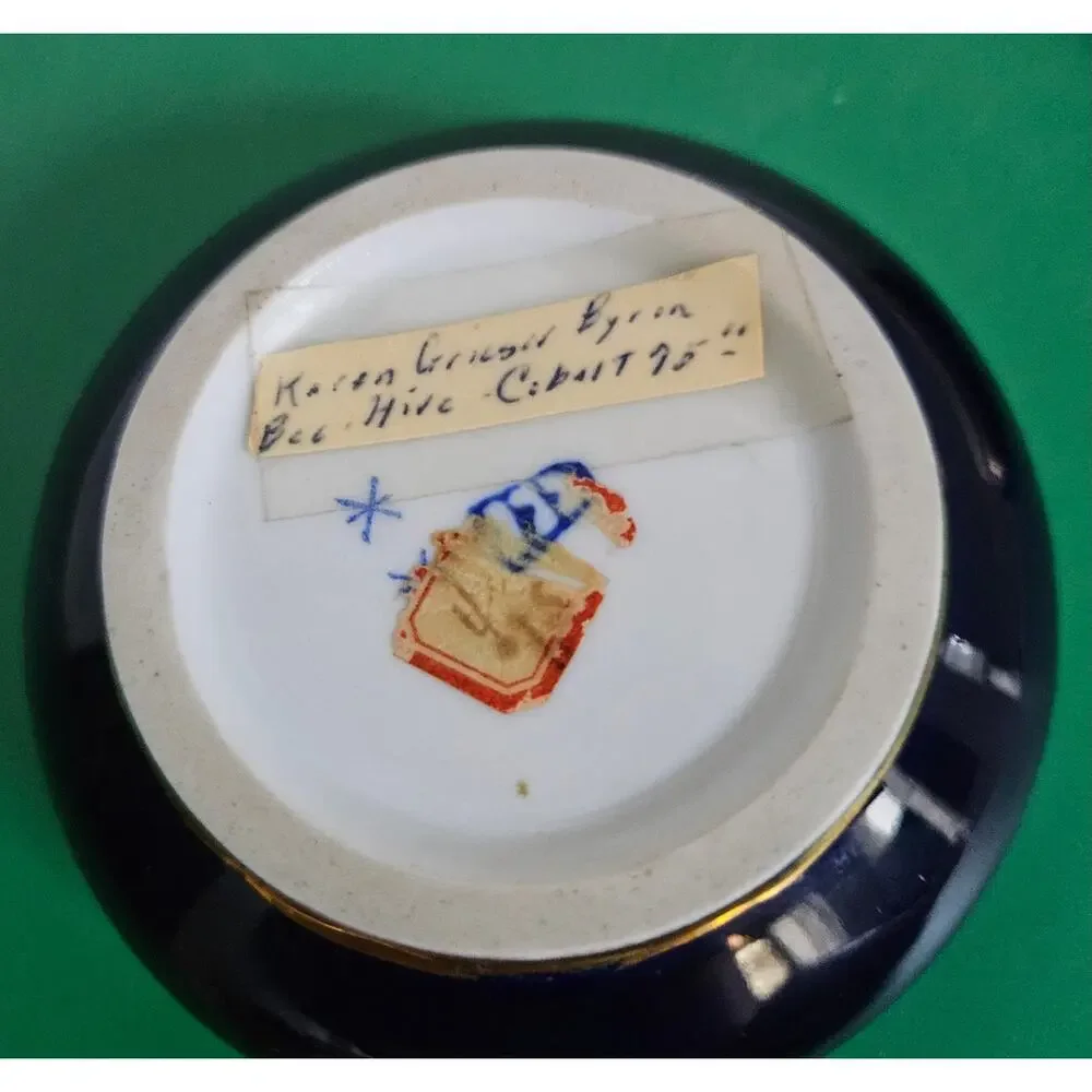 Antique Royal Vienna Porcelain Cobalt Trinket Box Jar Queen Louise of Prussia